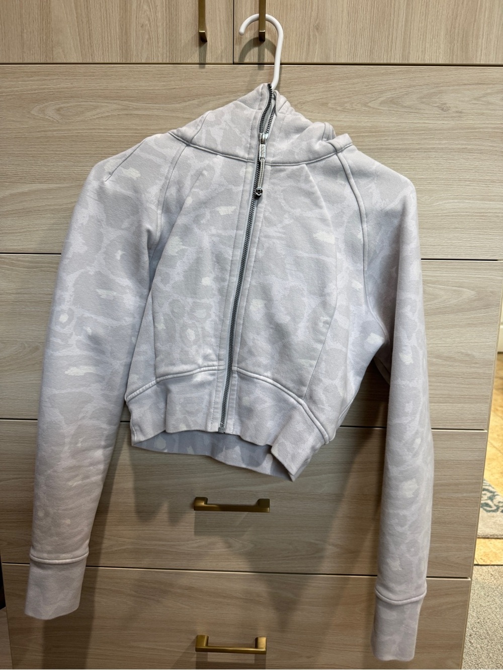 lululemon athletica Light Gray Cropped Zip Bomber Jacket
